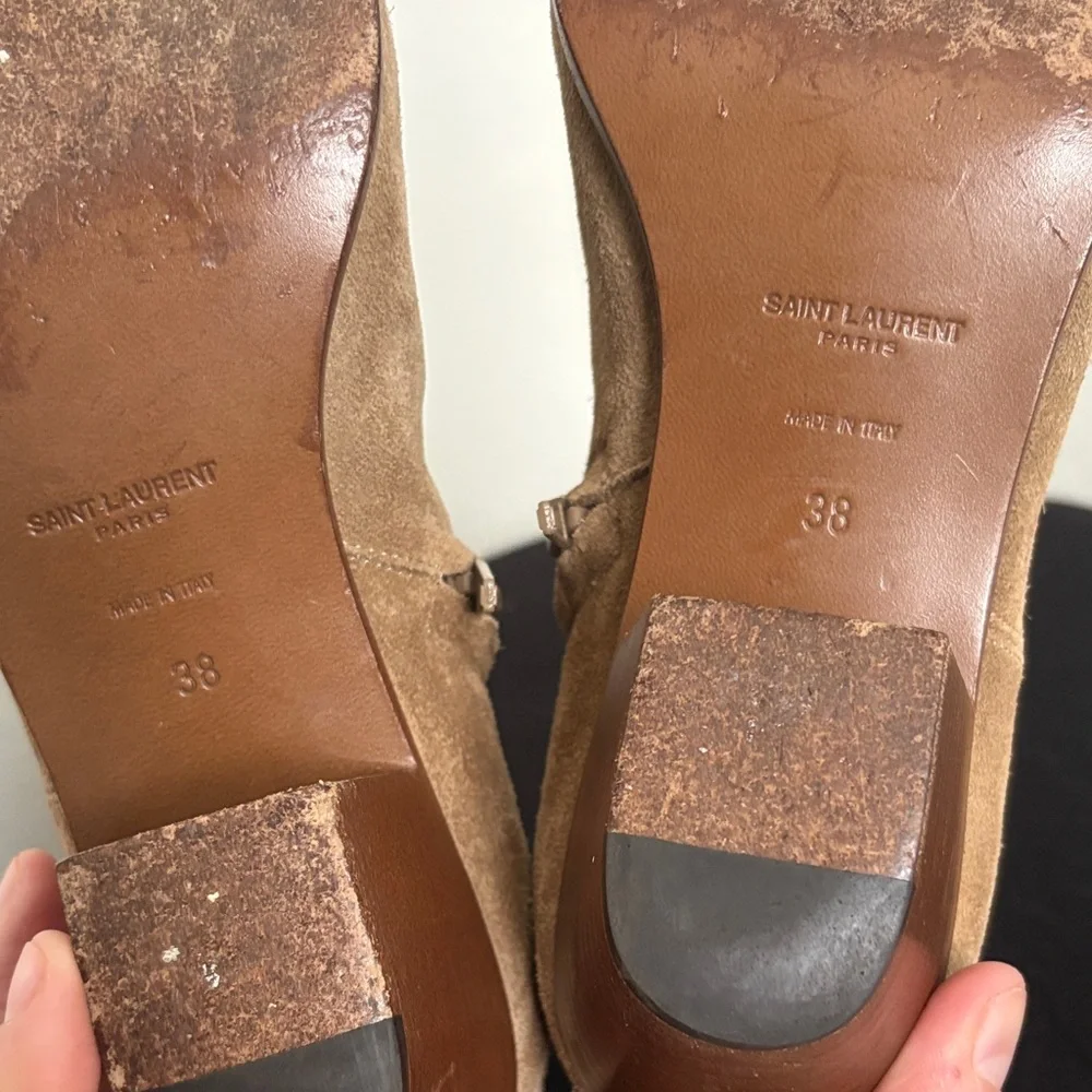 Saint Laurent western Tan Suede Ankle Boots - Picture 3 of 12